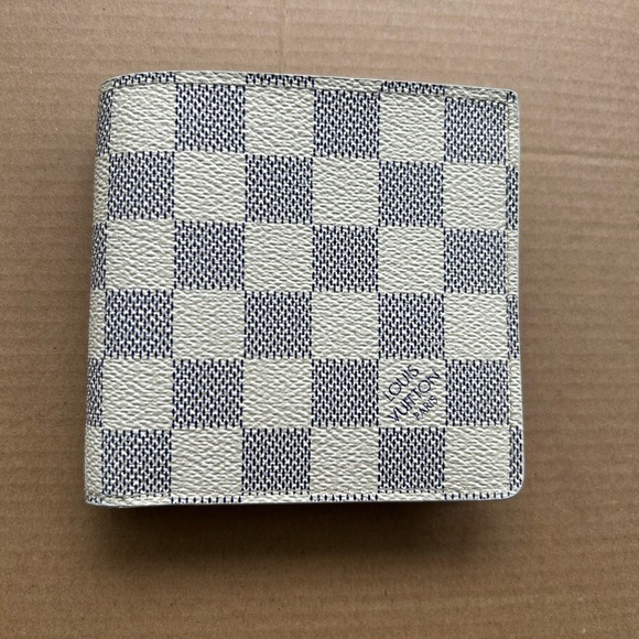 Louis Vuitton Checkered Wallet - White and Blue - Picture 1 of 5